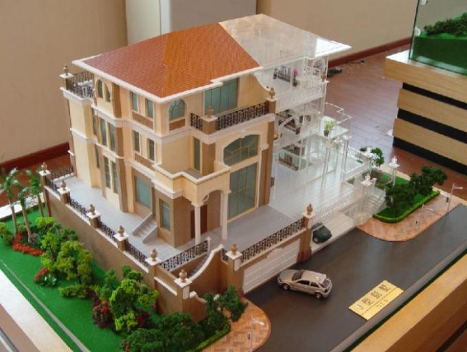 Modèles architecturaux miniatures de bâtiment commercial avec le système d'éclairage