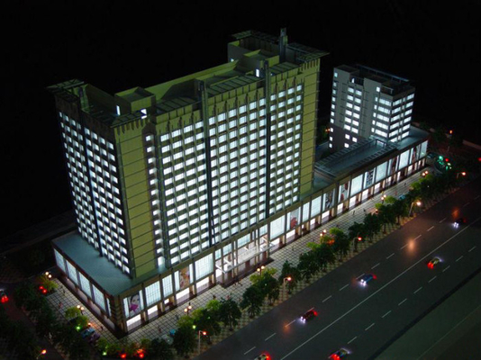 Chine Fabricant modèle architectural miniature de bâtiment commercial avec le système d'éclairage fournisseur