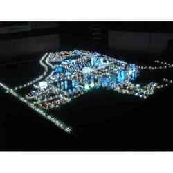 Chine Modèle architectural miniature environnemental avec le système d'éclairage pour le projet de banlieue noire fournisseur