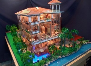 Chine fabricant modèle architectural de la villa 3D, fabrication durable de modèle d'échelle d'éclairage fournisseur