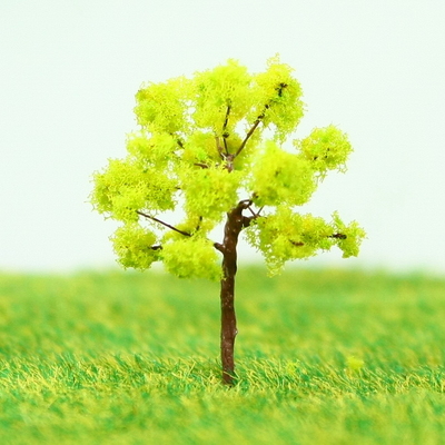 Chine Plastique Miniature modèle arbres jaune vert Avenue plantation fil arbre 3,5 cm fournisseur
