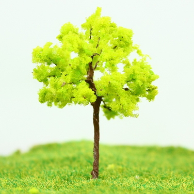 Chine Miniature modèle fil jaune vert Avenue d'arbres arbre 6 cm pour la mise en Train fournisseur