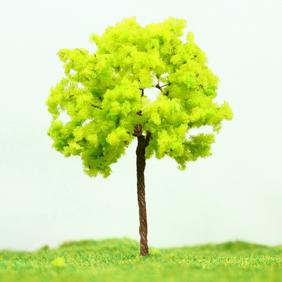 Chine Arbre de fer Layout Miniature modèle arbres jaune vert rue fil 7 cm fournisseur