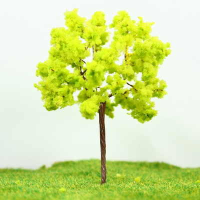 Chine Architecture Miniature échelle modèle arbres jaune vert Avenue fil arbre de 9 cm fournisseur