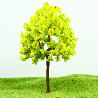 Chine OEM HO Train Layout Miniature modèle arbres jaune vert Avenue fil arbre 14 cm fournisseur