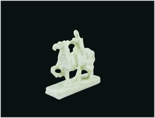 Chine MD06 Jade blanc Sculpture 3D échelle modèle Cavalier 3 * 3,2 cm fournisseur