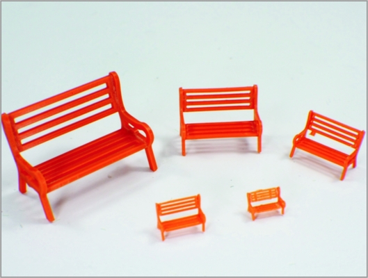 Chine Y30-01 1:30 Custom échelle modèle Train Layouts 3D en plastique rouge parc chaises fournisseur