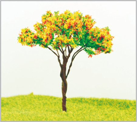 Chine arbres modèles miniatures de fer jaune architectural de 9cm dans fabriqué à la main fournisseur
