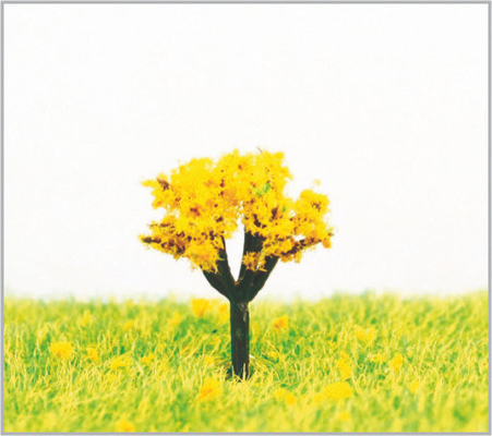 Chine arbres modèles miniatures en plastique jaune-foncé de disposition d'urbanisme de 1.8cm dans fabriqué à la main fournisseur