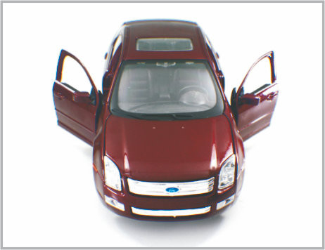 Chine Mini fusion 2006 faite sur commande rouge foncé coulée sous pression de Ford de voitures modèles d'échelle d'alliage comme cadeau fournisseur