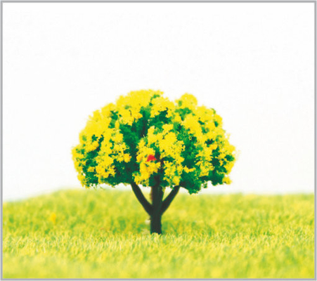 Chine arbres modèles miniatures jaune-foncé faits main de 3.5cm avec du plastique fournisseur