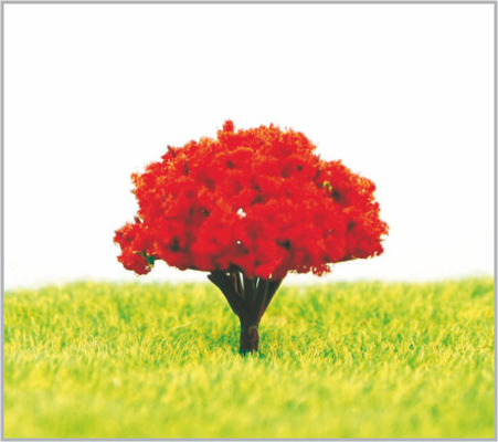 Chine arbres modèles miniatures en plastique architecturaux faits sur commande rouges de 3.5cm dans fabriqué à la main fournisseur