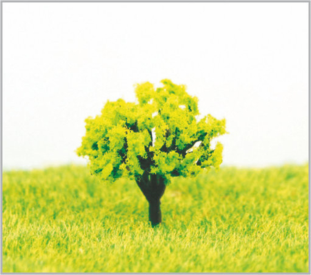 Chine Arbres modèles miniatures en plastique jaunes faits main du vert 3.5cm fournisseur