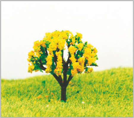 Chine arbres modèles miniatures jaune-foncé en plastique architecturaux de 4.5cm dans fabriqué à la main fournisseur