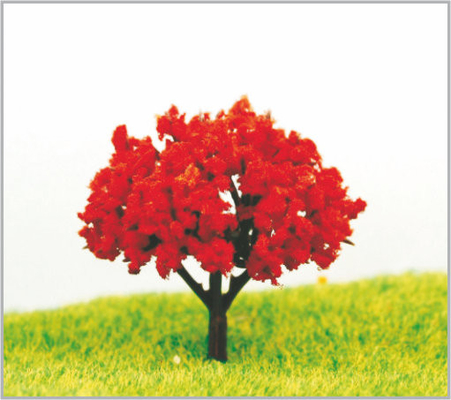 Chine arbres modèles miniatures en plastique architecturaux de 4.5cm dans fabriqué à la main avec le rouge fournisseur