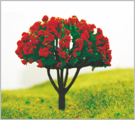 Chine arbres modèles miniatures en plastique architecturaux rouges faits sur commande de 8cm fournisseur
