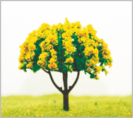 Chine Arbres modèles 8cm miniatures jaune-foncé faits main avec du plastique fournisseur