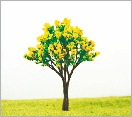 Chine arbres modèles miniatures jaune-foncé architecturaux en plastique de 12cm HO dans fabriqué à la main fournisseur