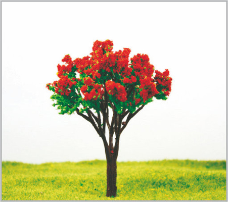 Chine arbres modèles miniatures en plastique architecturaux rouges faits main de 12cm fournisseur