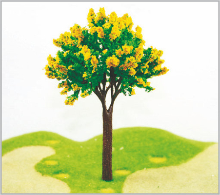 Chine arbres modèles miniatures architecturaux en plastique jaune-foncé de 16cm HO dans fabriqué à la main fournisseur