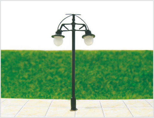 Chine T45 6V Two-headed rue échelle en plastique modèle lampadaire pour Train Layout 6 cm fournisseur