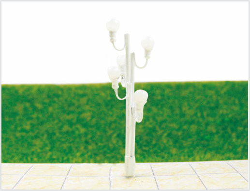 Chine T78 6V rue deux têtes en plastique modèle lampadaire pour Train Track Layout 7 cm fournisseur