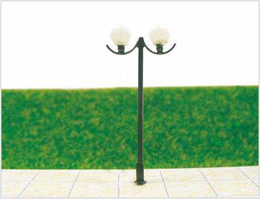 Chine T76 Custom 6V rue deux têtes en plastique modèle lampe Post pour Railroad Layouts 6 cm fournisseur