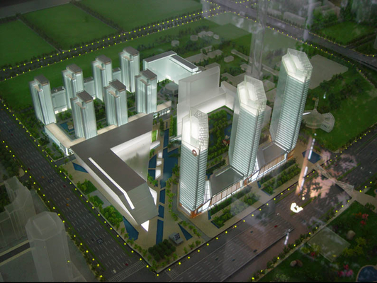 Fabricant modèle architectural en plastique d'ABS avec le système d'éclairage pour le bâtiment commercial fournisseur