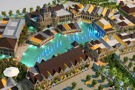 Fabricant modèle architectural miniature, rendu assez résidentiel de bâtiment de parc fournisseur