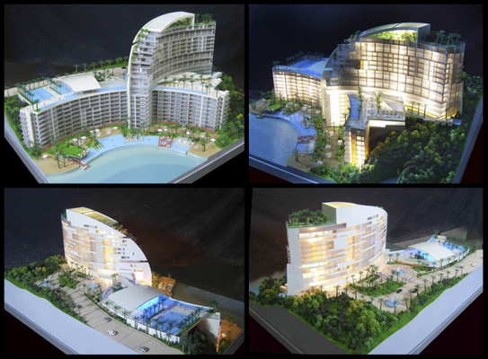 Fabricant modèle architectural miniature de villas de plage, fabrication de modèle de planification de tourisme fournisseur