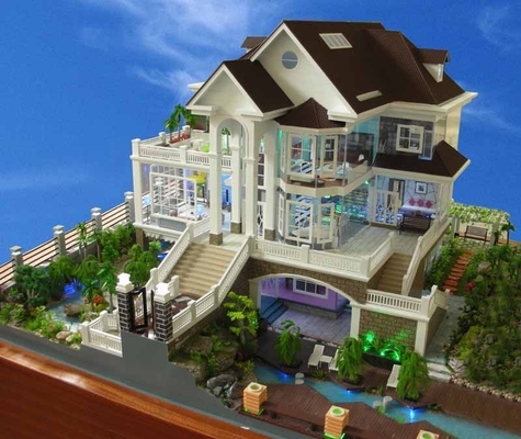 Biens modèles architecturaux miniatures de fabricant de villas avec l'étalage intérieur fournisseur
