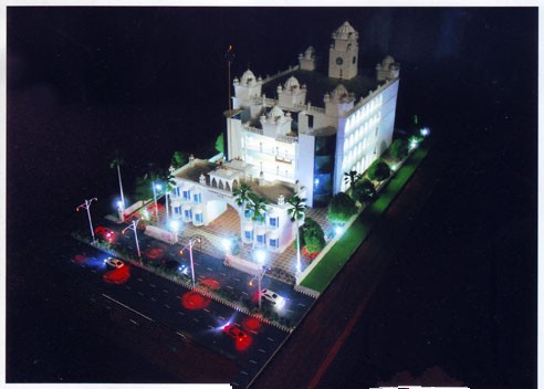 Fabricant modèle architectural miniature fait sur commande, allumant le modèle d'échelle de Gurudwara fournisseur