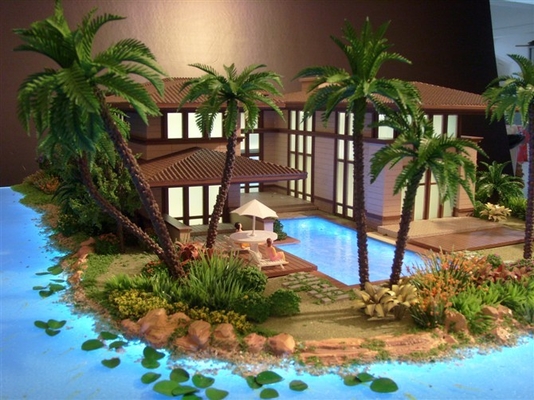 Fabricant modèle architectural qui respecte l'environnement, modèle d'échelle de station de vacances de plage/océan fournisseur