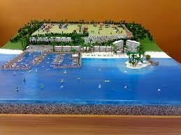 Belle plage/fabricant modèle architectural station de vacances d'océan avec les matériaux environnementaux fournisseur