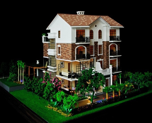 fabricant modèle architectural de la villa 3D, fabrication durable de modèle d'échelle d'éclairage fournisseur