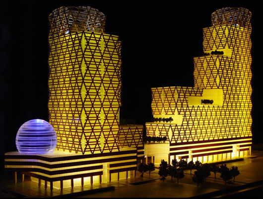 Allumant le modèle architectural fournit 3D pour la disposition d'environnement d'hôtel fournisseur