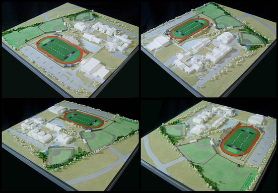 Approvisionnements architecturaux acryliques verts ronds de modèle pour la disposition de stade de football fournisseur