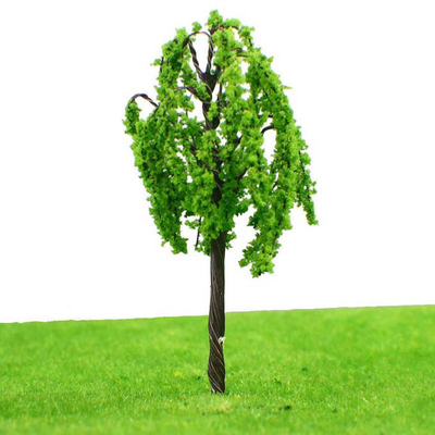 Les arbres modèles miniatures de saule en plastique du ciment 7.5cm verdissent pour la scène de lac park de chemin de fer/jardin de train fournisseur