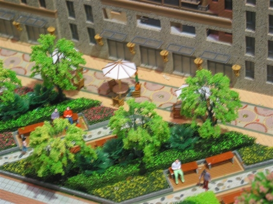 Beau paysage de modèle d'échelle pour la disposition faite sur commande de bâtiment résidentiel fournisseur