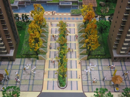 Beau paysage de modèle d'échelle pour la disposition faite sur commande de bâtiment résidentiel fournisseur