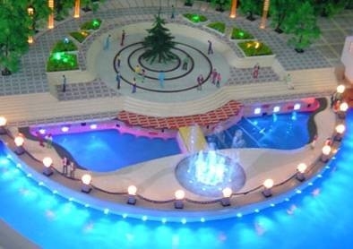 Mené allumant le paysage de modèle d'échelle pour la disposition commerciale de plaza fournisseur