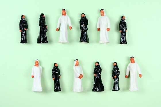 Chiffres architecturaux peints de personnes de modèle d'échelle, Arabe de l'échelle OO de passager de train 2.8cm fournisseur