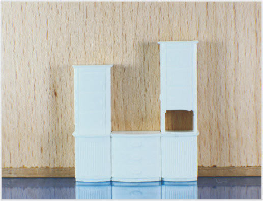 1025-01 Blanc architecture Scale Model meubles Home Design G échelle TV Cabinet modèle fournisseur