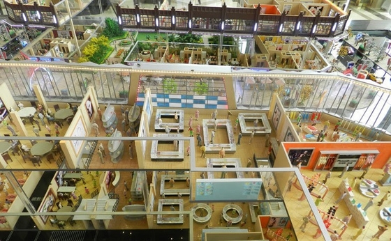 ABS et modèles architecturaux miniatures acryliques avec la lampe 6v fournisseur